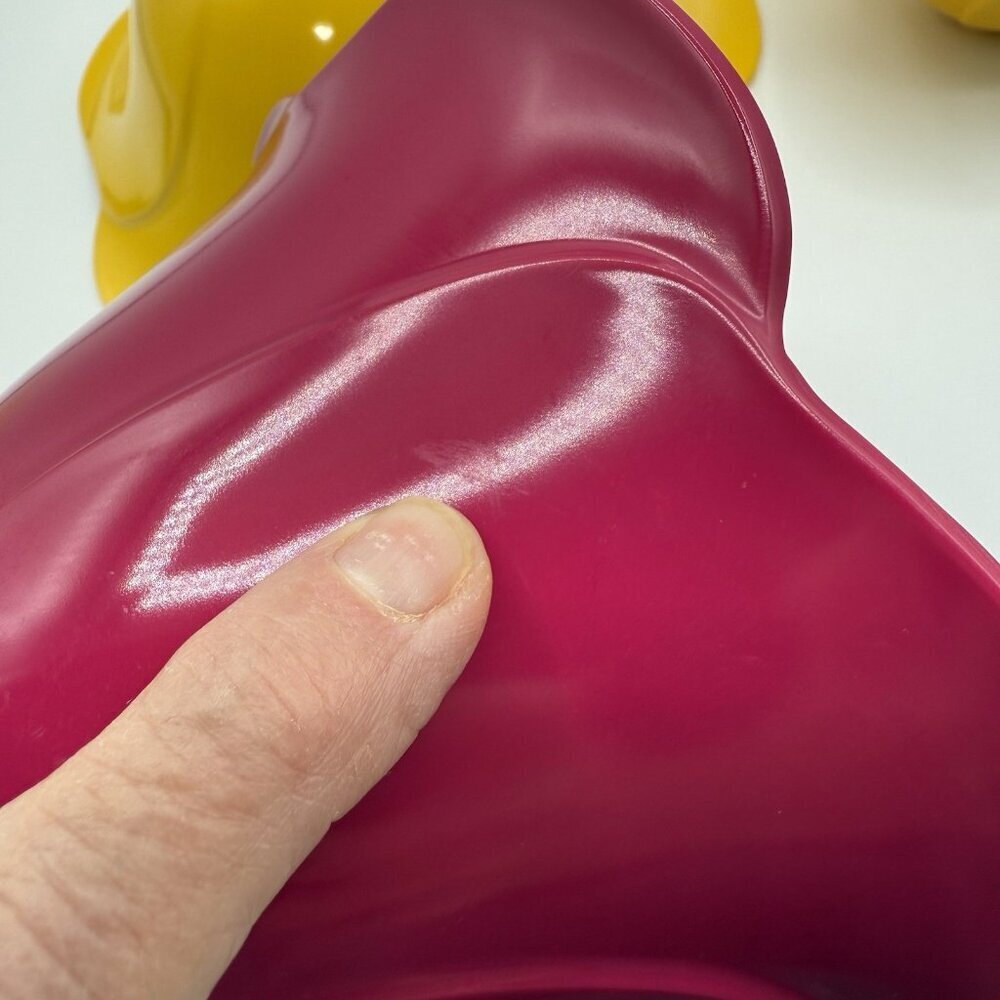 ZAK! Designs Mixing Bowls Nesting Melamine Flower Shaped 3 Pc Set EUC YellowPink - Picture 10 of 10